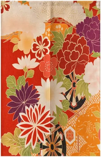 Miniatura 6 de Cortina japonesa Noren para puerta para el hogar o restaurante, 33.5 x 59 pulgadas (grúas y flores)