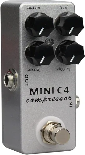 Miniatura 2 de Mini C4 Compresor Pedal de Efecto Guitarra Metal Shell Pedal Efectos True Bypass