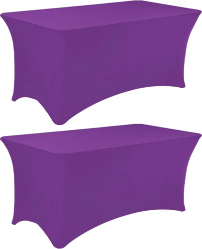 Miniatura 26 de Paquete de 2 manteles rectangulares de elastano de 6 pies, lavables, resistentes a las arrugas, para mesas plegables, bodas, fiestas, cumpleaños
