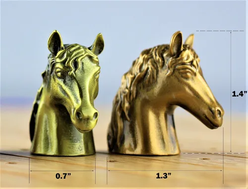 Miniatura 4 de Juego de mesa de carreras de caballos de metal con tablero de juego de madera gruesa y maciza de carreras de caballos (22 pulgadas, natrual), 11