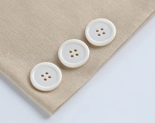 Miniatura 2 de GANSSIA Botones de 1 pulgada (25mm) redondos de 4 agujeros para costura, botón de color beige de respaldo plano, para manualidades DIY, paquete