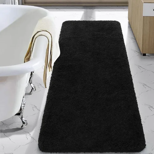 Miniatura 32 de LOCHAS - Tapete de baño de 24x70 pulgadas, suave, grueso y absorbente, hecho de microfibra, para el baño, lavable a máquina, tapete antideslizante