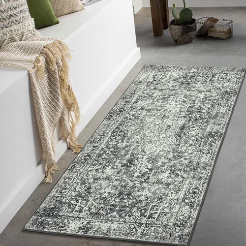 Miniatura 18 de Morebes Alfombra Bohemia Azul para Baño 2x4.3 pies, Alfombra de Pasillo Lavable Antideslizante Tapete de Baño Suave, Alfombras de Piso