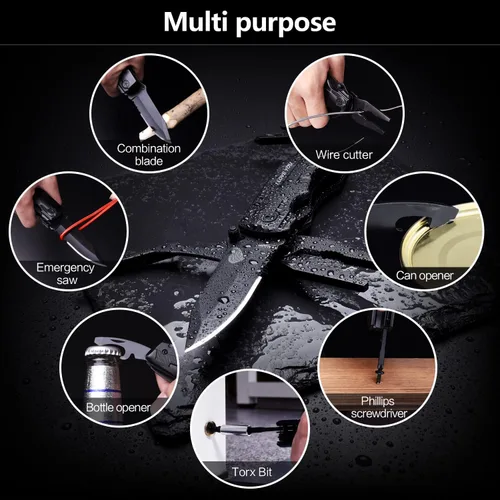 Miniatura 5 de Cuchillo de bolsillo multiherramienta para hombres, relleno de calcetines de Navidad, regalos para novio, él, marido, papá, alicates tácticos
