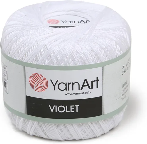 Miniatura 7 de Yarn Art - 1 madeja YarnArt Violet, 100 hilos de hilo de algodón mercerizado, hilo de ganchillo para tejer a mano, bordado y manualidades