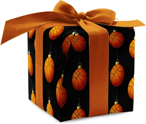 Miniatura 9 de Bonito papel de regalo de baloncesto grueso, adorno de Navidad, decoración de fiesta de vacaciones (rollo de 6 pies x 30 pulgadas)