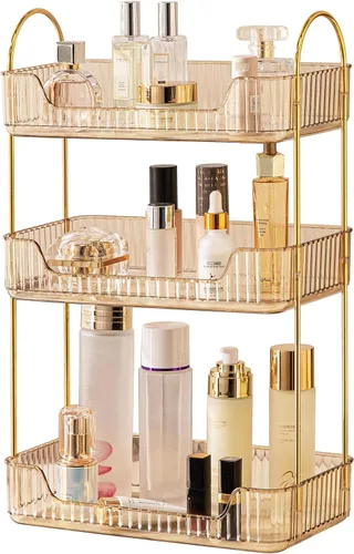 Miniatura 15 de Bandeja organizadora transparente para tocador, 1 nivel para encimera de baño, cuidado de la piel y maquillaje, artículos de tocador, lociones