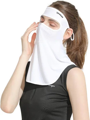 Miniatura 4 de Protección solar UPF 50 para mujer, para golf, deportes, protección UV, protector facial, pasamontañas reutilizable para ciclismo al aire libre