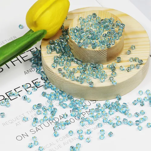 Miniatura 94 de Cuentas de semillas doradas transparentes de 4 mm al por mayor para hacer joyas, 110 gramos, aproximadamente 1600 piezas, cuentas de vidrio 6/0