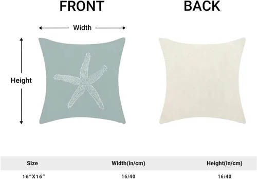 Miniatura 5 de Fundas de almohada azul de espuma de mar de 16 x 16 pulgadas, almohadas decorativas de verano para exteriores, fundas de cojín decorativas