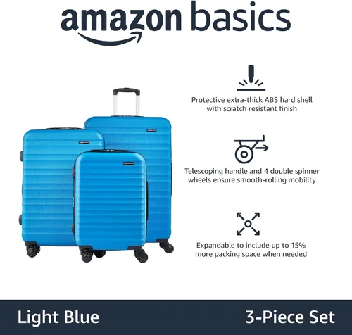 Miniatura 2 de Tienda Basics - Maleta rígida, equipaje de mano y ampliable con ruedas, Azul