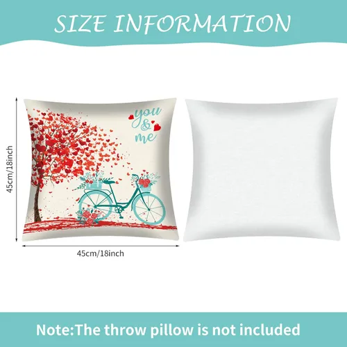 Miniatura 4 de Tatuo 8 fundas de almohada de San Valentín, fundas de almohada de corazón de 18 x 18 pulgadas, fundas de cojín decorativas, regalo de San Valentín
