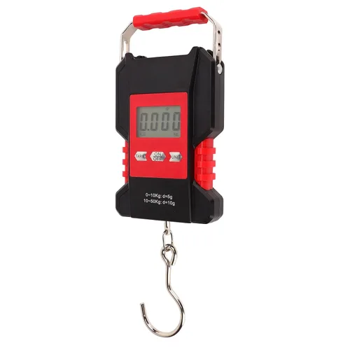 Miniatura 2 de Escala colgante digital de 0.0-110.2 lbs Mini grúa de mano con pantalla LED Escala de peso de pescado con gancho en forma de S para transporte
