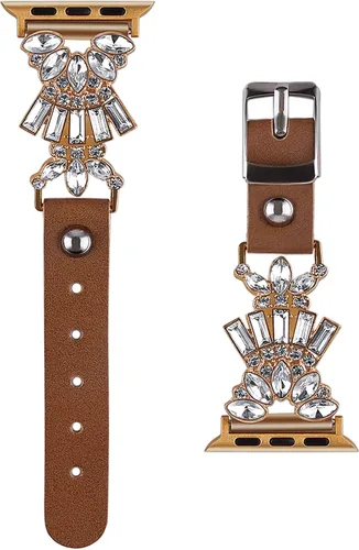 VIQIV Bling Jewelry - Pulsera compatible con Apple Watch Ultra de 1.496 pulgadas, 1.575 pulgadas, 1.614 pulgadas, 1.654 pulgadas, 1.732 pulgadas,