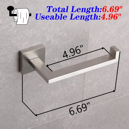 Miniatura 5 de GERZWY Juego de accesorios de baño de 2 piezas de acero inoxidable contemporáneo montado en la pared - Soporte para papel higiénico con anillo