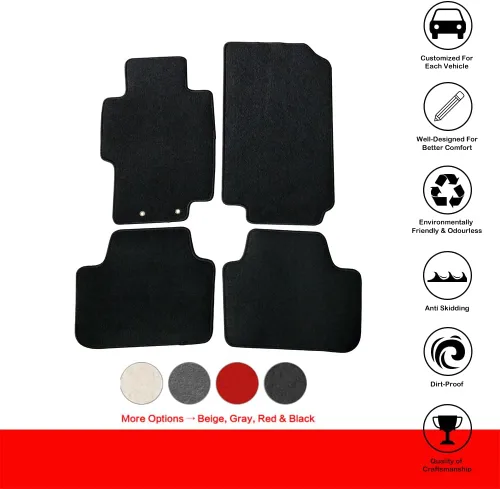 Miniatura 2 de IKON MOTORSPORTS, Alfombrilla de Piso Compatible con Acura TSX 2004-2008, Ajuste de Fábrica de Nylon Beige Alfombrillas de Piso Delanteras
