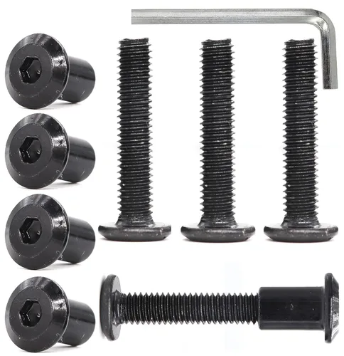 Miniatura 14 de cSeao 114 tornillos de conexión de cabeza plana M6 negro Allen, tornillos de conexión, tornillos de casquillo de casquillo, kit de tuercas