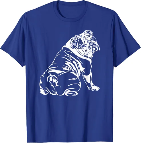 Miniatura 20 de Gracioso Bulldog Inglés playera perro Hund playera regalo, Azul (Heather blue)