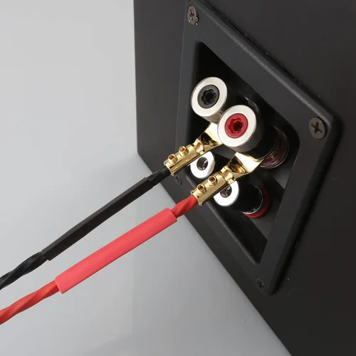 Miniatura 6 de 4 conectores de pala, horquilla de audio de cobre puro de 45 grados, enchufe de espada en Y, tubo termorretráctil y llave hexagonal, enchufe