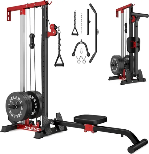 Miniatura 16 de JELENS RC01 - Máquina plegable LAT desplegable con asiento ajustable, estación de cable de montaje en pared con 16 posiciones ajustables, máquina