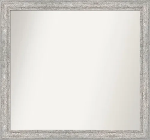 Miniatura 327 de Amanti Art Espejo de baño plateado para sobre fregadero, 23 x 23 pulgadas, espejo cuadrado plateado en ángulo, marco de madera moderno medio, se