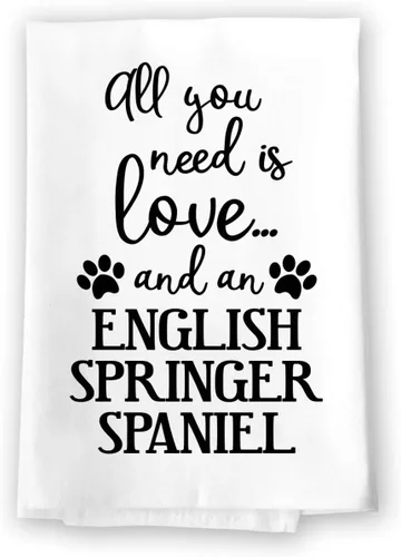 Miniatura 8 de Honey Dew Gifts Toallas divertidas, All You Need is Love and a Cavalier King Charles Spaniel, toalla de cocina para amantes de los perros, toalla