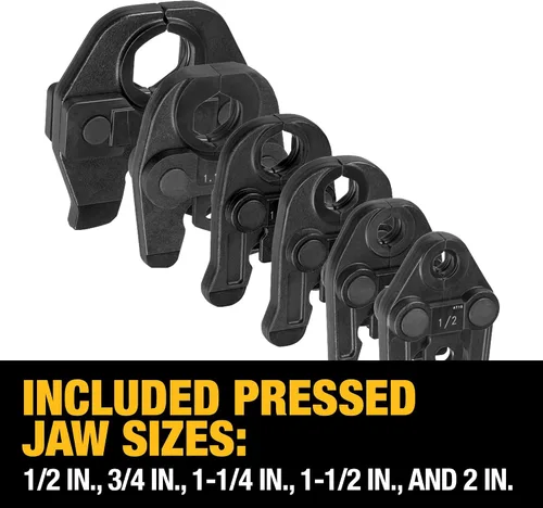 Miniatura 11 de DEWALT 20V MAX Kit de herramienta de presión para tubería de plomería inalámbrica con cabezas de engaste, herramienta de prensa profesional