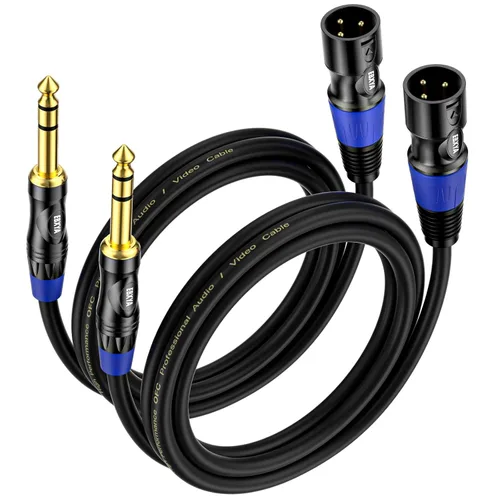 Miniatura 7 de EBXYA Cable XLR equilibrado hembra a TRS, cable de micrófono de 1/4 pulgadas, cable de audio para instrumento de 3 pies, paquete de 2 para micrófono