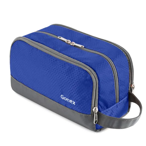 Miniatura 14 de Gonex Neceser de viaje de nailon, bolsa de afeitado, organizador de artículos de tocador, Verde