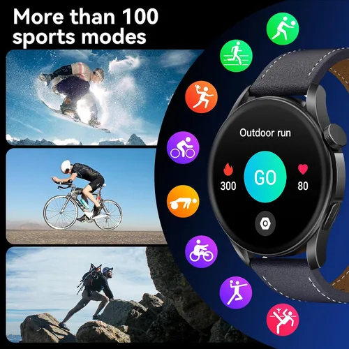 Miniatura 6 de Reloj inteligente (respuesta/hacer llamadas), pantalla FHD AMOLED de 1.43 pulgadas para hombres y mujeres, más de 100 modos deportivos, relojes