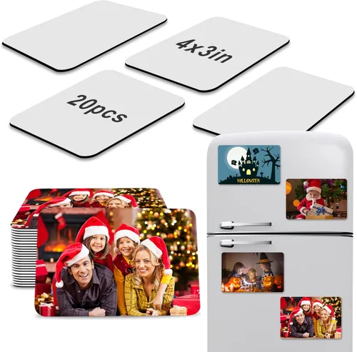 Imanes de sublimación en blanco de 3 x 3 pulgadas, productos en blanco de sublimación, 20 imanes personalizados para sublimación, refrigerador,