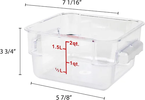 Miniatura 2 de Thunder Group PLSFT002PC Contenedor de almacenamiento de alimentos cuadrado de 2 cuartos de galón