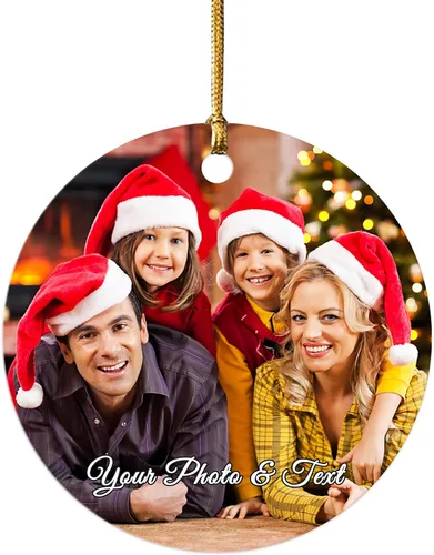 Miniatura 11 de Impreso en EE. UU. Adornos de Navidad personalizados con foto de perro, adorno de árbol de Navidad con nombre y foto de cachorro personalizados