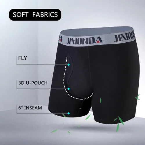 Miniatura 2 de Jimonda Paquete de ropa interior suave para hombre, transpirable, rayón de bambú y fibra de cobre, calzoncillos tipo bóxer con bolsa