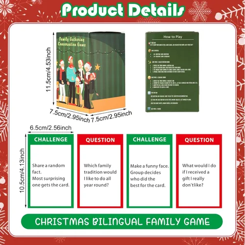 Miniatura 2 de Jenaai Juego de juegos de fiesta de Navidad, juego de reuniones familiares, tarjetas de conversación contra historia, edición familiar, juego