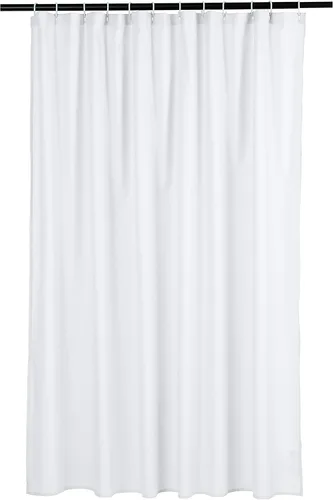 Amazon Basics Cortina de ducha ligera súper suave y de fácil cuidado con textura de gofre, 72 x 72 pulgadas, color blanco (paquete de 8)