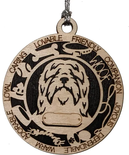 Miniatura 64 de Adorno de Navidad personalizado de madera para perro de 3 pulgadas, nombre y texto personalizables, hecho a mano en Estados Unidos, diseño de corte