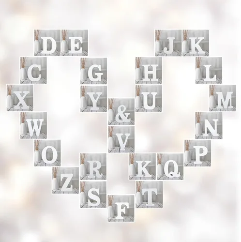 Miniatura 5 de AOCEAN Letras de madera blanca de 6 pulgadas, letras de madera sin terminar para decoración de pared, letras de pie, rebanadas, decoración