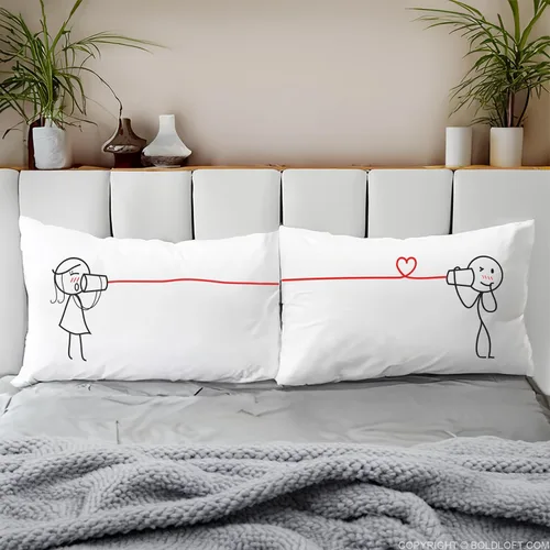 Miniatura 2 de BoldLoft Say I Love You Too - Fundas de almohada para parejas (tamaño King) – Regalos para él, novio, marido, prometido, aniversario de algodón