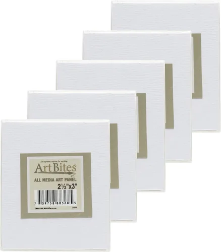 Miniatura 6 de Creative Mark ArtBites - Paquete de 5 tableros texturizados de lona, mini lienzos montados en tablero de 0.091 in para pintar, bocetar, imprimir