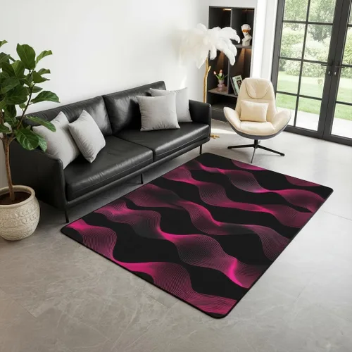 Miniatura 16 de Erosebridal Alfombra de área con tema Groovy de los 70 para sala de estar y dormitorio, alfombra retro con símbolo de paz antideslizante, alfombra
