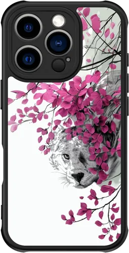 Miniatura 78 de FUNMIKO Funda para iPhone 16 Plus, carga inalámbrica y protección de grado militar, diseño floral moderno para mujeres y niñas, funda antideslizante