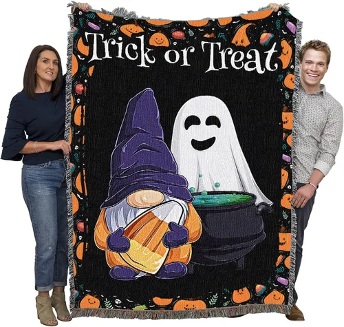Miniatura 25 de Pure Country Weavers Manta negra con texto en inglés "I Just Here for The Boos" de fantasma, regalo de otoño, Halloween, para la parte posterior