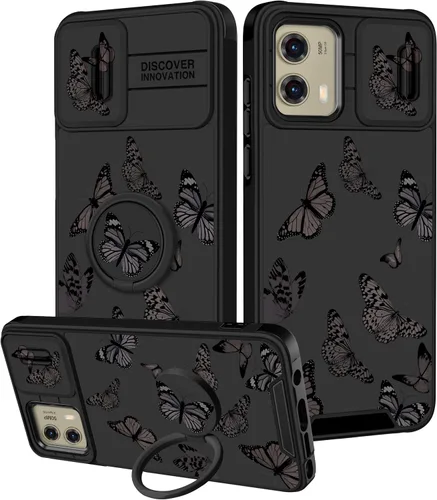 Miniatura 55 de Funermei Funda para Moto G Play 4G 2024 – Funda para teléfono para mujeres y niñas, diseño único de gato y libros, diseño único con funda