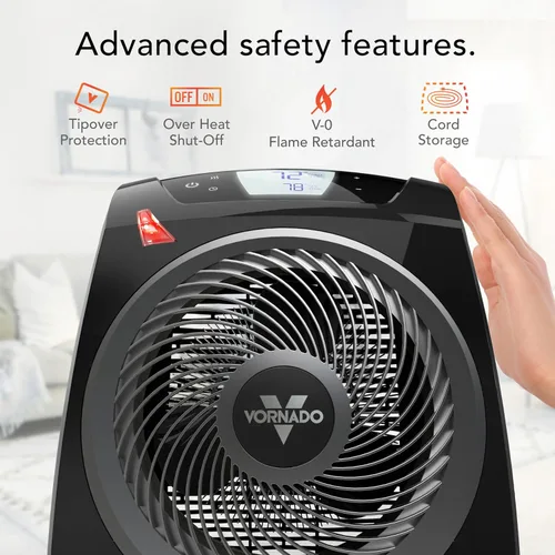 Miniatura 3 de Vornado TAVH10 (2025) Calentador de espacio con control remoto para el hogar, opción solo ventilador, pantalla digital con termostato ajustable