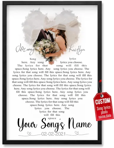 Miniatura 18 de H-DEWALL Póster personalizado de letras de canciones, regalos para marido, foto inspiradora, arte de pared, decoración de casa, sala de estar