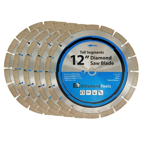 Miniatura 30 de Hoja de sierra de diamante segmentada de 4 "para hormigón, ladrillo, bloque y mampostería, altura de segmento de 0.394 in, eje de 7/8"-5/8