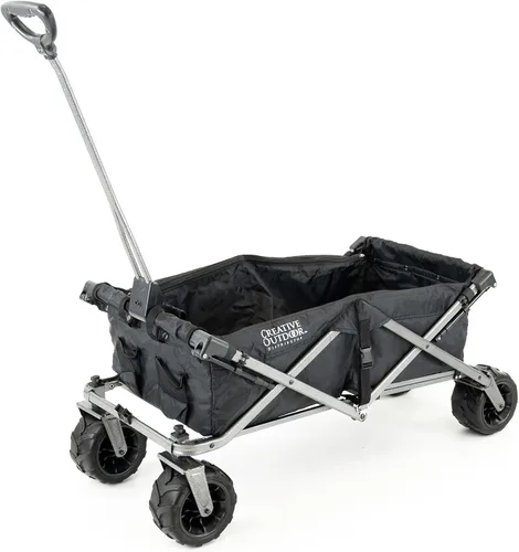 Miniatura 9 de Creative Outdoor All-Terrain Deluxe Wagon Ruedas giratorias todo terreno de 360 grados Ideal para playa, parque, jardín y portón trasero Negro