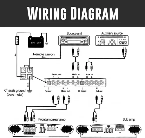 Miniatura 5 de Banda EQ777 - Ecualizador gráfico de audio para automóvil de 7 bandas, medio DIN con entrada auxiliar frontal de 0.138 in, entrada auxiliar RCA