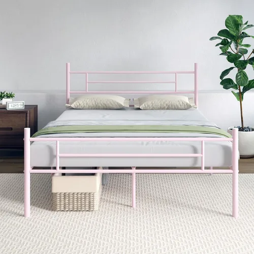 Miniatura 17 de Novilla - Base de cama individual con cabecero y estribo, base de cama de plataforma metálica de 14 pulgadas, almacenamiento debajo de la cama